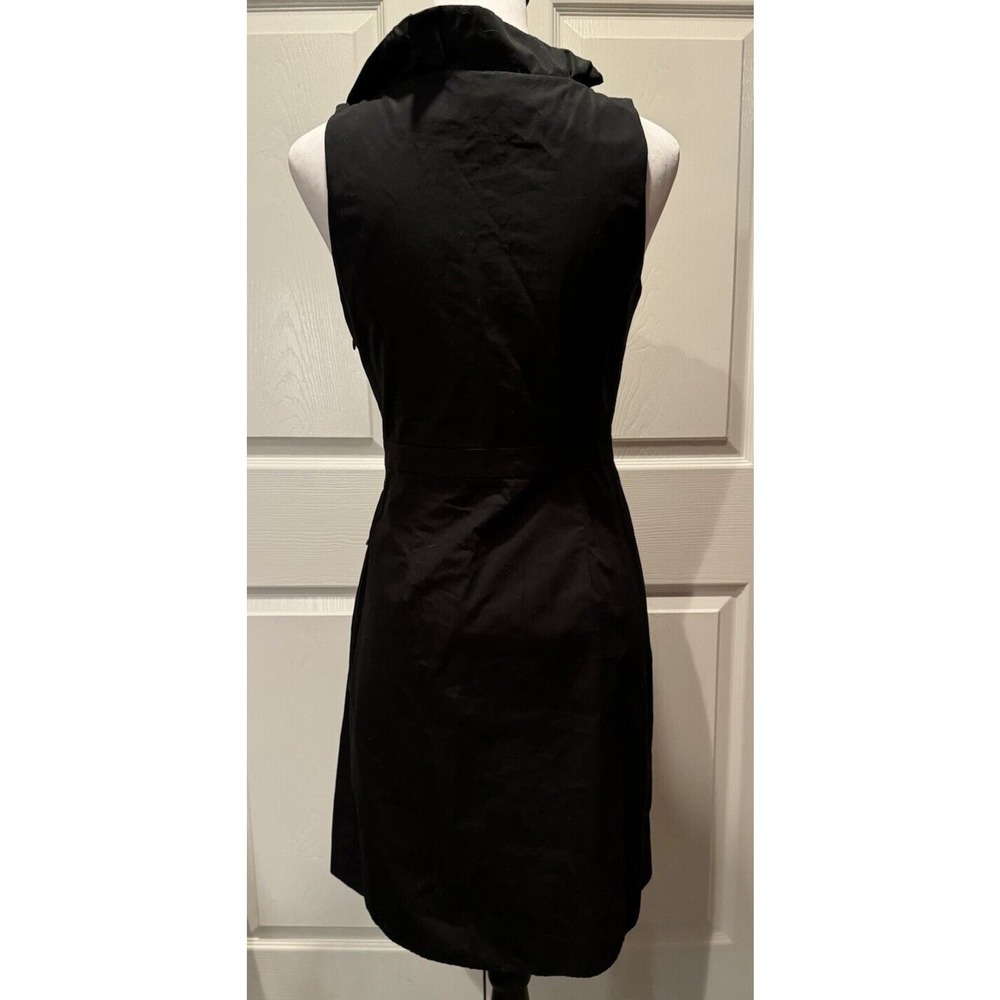 J.CREW Women’s 2 Black Ruffle Criss Cross Front Cotton Dress Black Classic Zip - Picture 3 of 7